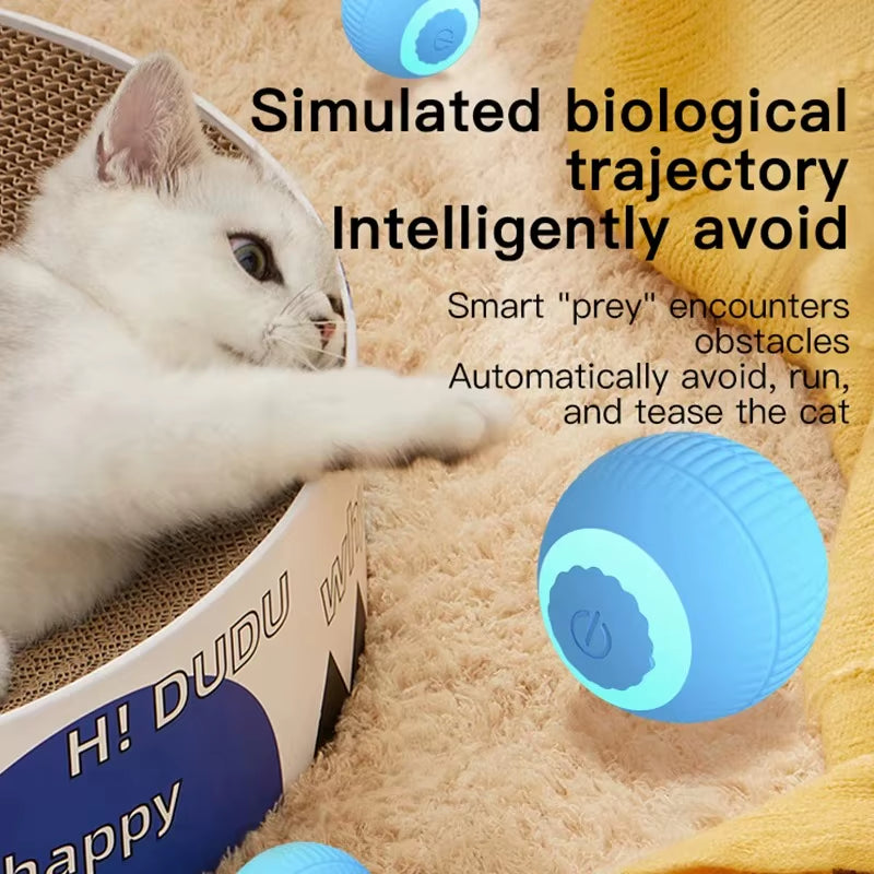 Cat Interactive Ball Training Self-Moving Kitten Electric Cat Ball Toys Electronic Automatic Rolling Magic Ball Toys for Cat