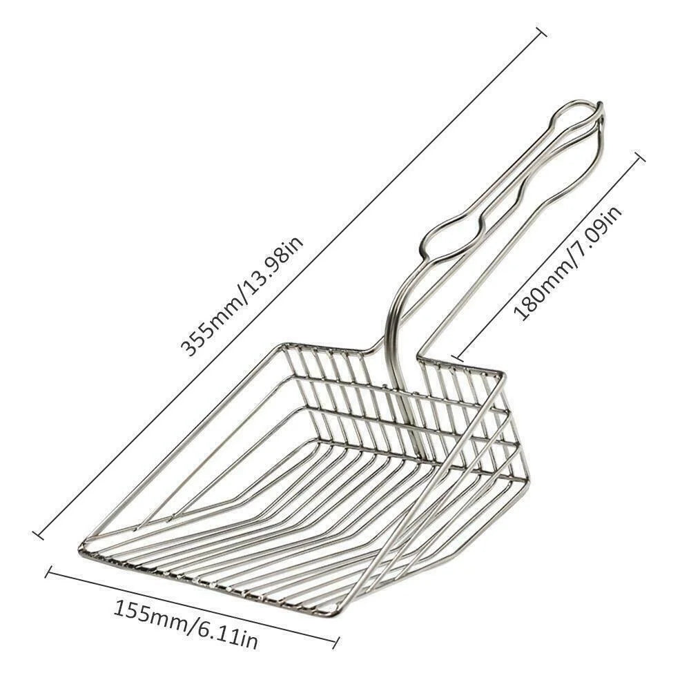 Cat Litter Scoop - Stainless Steel Cat Scooper - Cat Litter Sand Scoop - Cat Litter Scoop Shovel Metal Stainless Steel Cat Litter Sand Shovel Cat Litter Hollow Shovel Cleaning Scoop Tool MZ