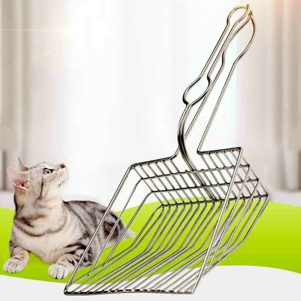 Cat Litter Scoop - Stainless Steel Cat Scooper - Cat Litter Sand Scoop - Cat Litter Scoop Shovel Metal Stainless Steel Cat Litter Sand Shovel Cat Litter Hollow Shovel Cleaning Scoop Tool MZ