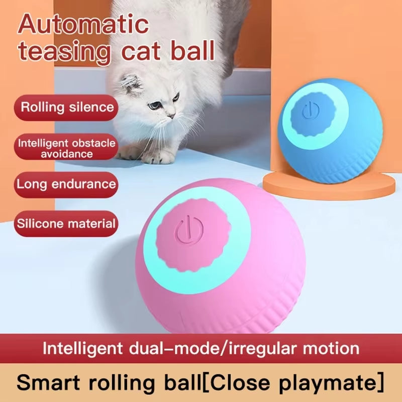 Cat Interactive Ball Training Self-Moving Kitten Electric Cat Ball Toys Electronic Automatic Rolling Magic Ball Toys for Cat