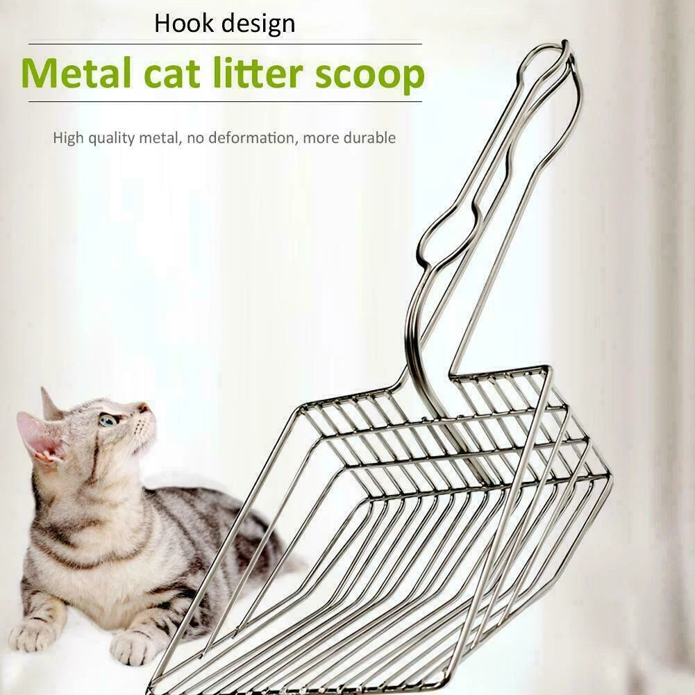 Cat Litter Scoop - Stainless Steel Cat Scooper - Cat Litter Sand Scoop - Cat Litter Scoop Shovel Metal Stainless Steel Cat Litter Sand Shovel Cat Litter Hollow Shovel Cleaning Scoop Tool MZ