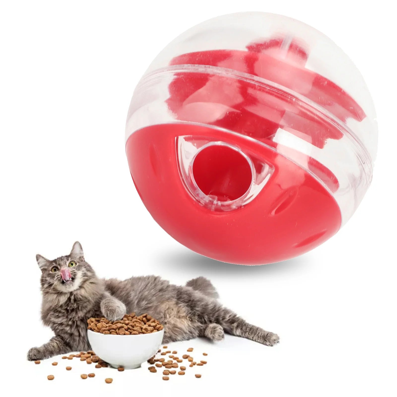 Cat Food Dispensing Ball Cat Treat Dispensing Ball Bite Resistant Interactive Pet Slow Feeder Puzzle Ball for Kitten