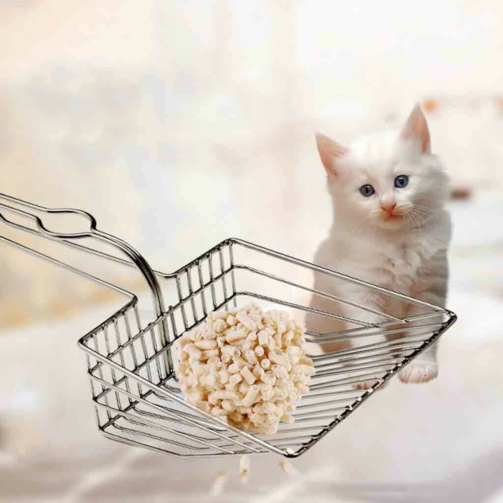 Cat Litter Scoop - Stainless Steel Cat Scooper - Cat Litter Sand Scoop - Cat Litter Scoop Shovel Metal Stainless Steel Cat Litter Sand Shovel Cat Litter Hollow Shovel Cleaning Scoop Tool MZ